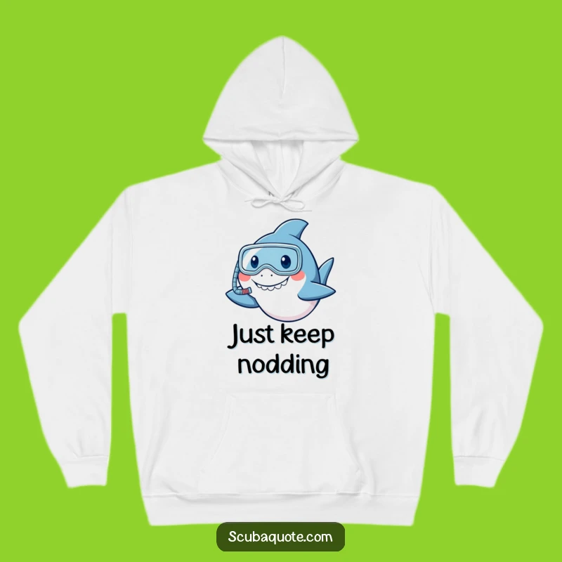 Cozy Funny Snorkeler Shark Hoodie: Dive into Warmth with a Grinning Companion