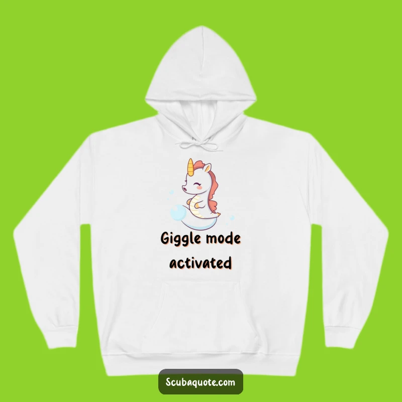 Funny Seahorse Bubble Adventure Hoodie: Cozy & Comical Ocean Creature Sweatshirt Gift