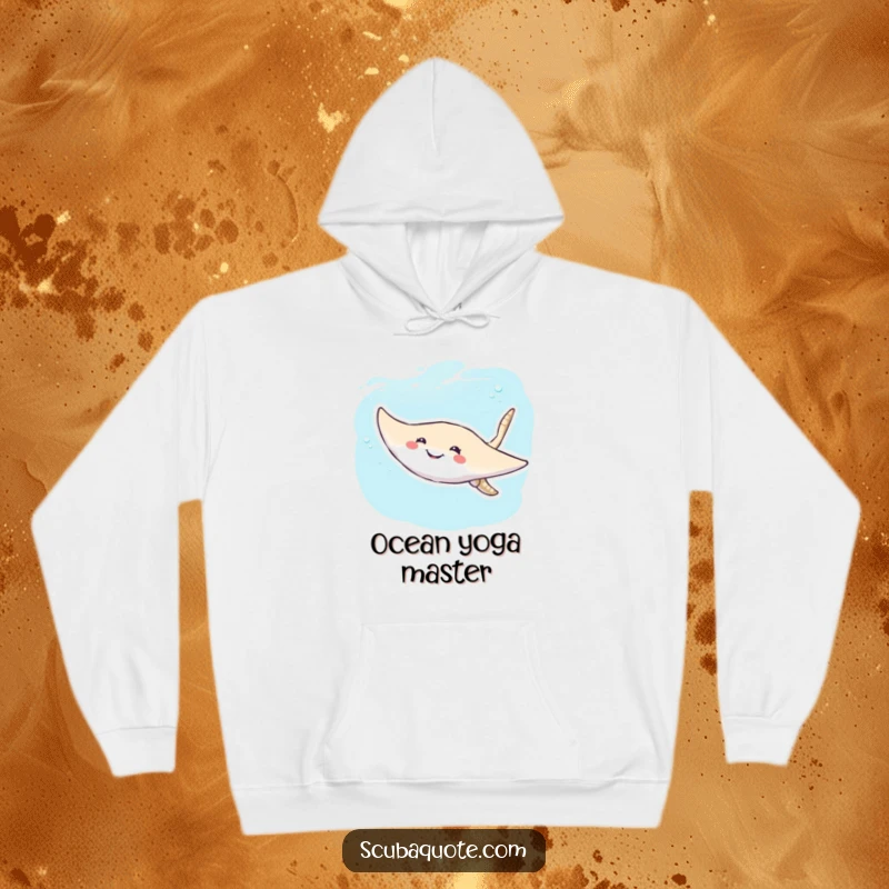 Funny Stingray Hoodie: A smiling stingray glides effortlessly through turquoise waters, a cozy and humorous statement piece.