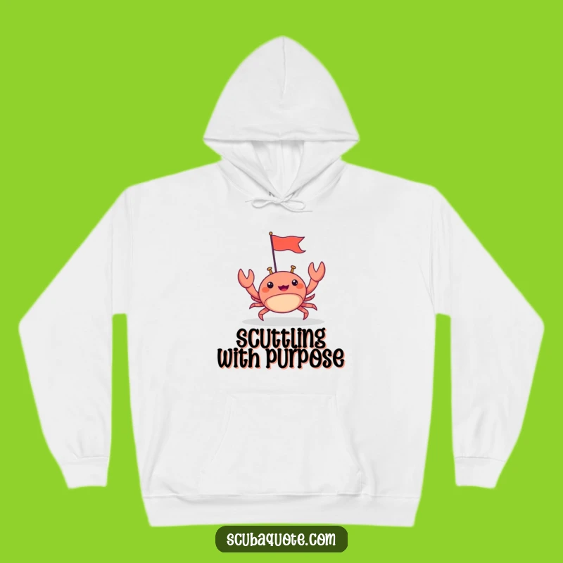 Cozy Funny Crab Flag Hoodie: Warm Up with Determination and Hilarious Comfort