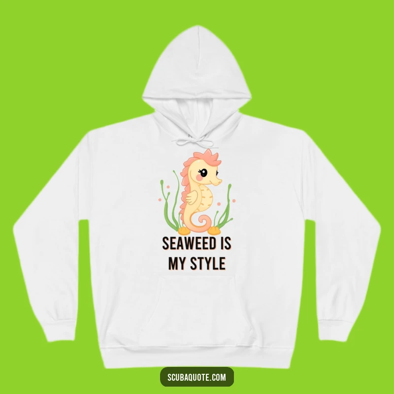 Funny Happy Seahorse Hoodie - Cozy Ocean Swimmer Sweatshirt, Great Humorous Gift