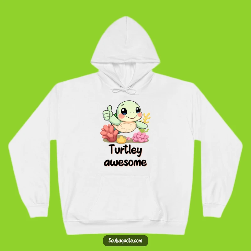 Cozy Funny Sea Turtle Thumbs Up Hoodie - Warm & Positive Gift