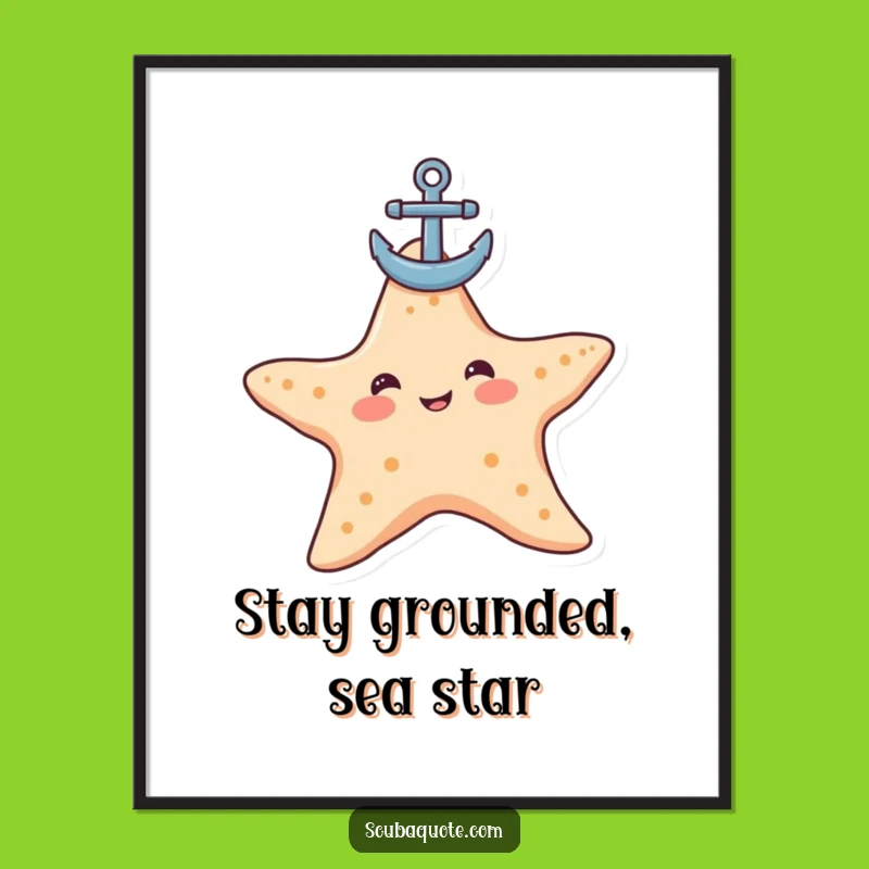 Free Printable Starfish Anchor Art: Humorous Underwater Downloadable Gift!