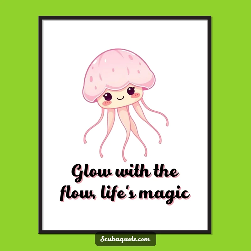 Free Printable Wall Art: Glowing Jellyfish Dream, Funny Decor