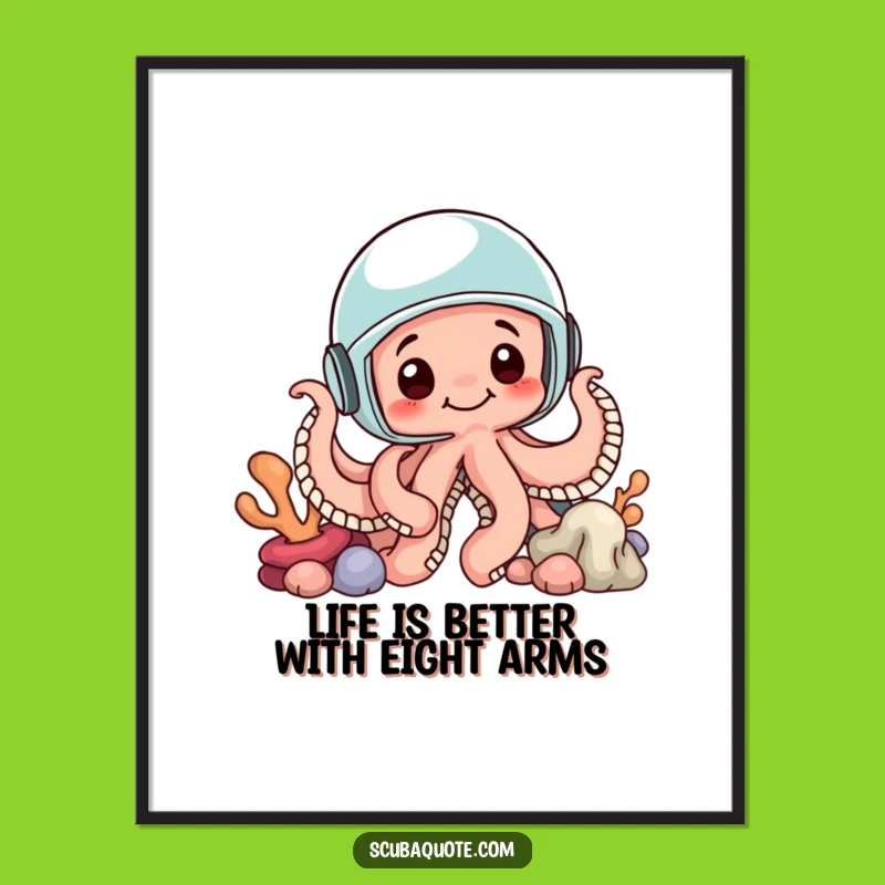Quirky Free Printable Wall Art: Curious Octopus Explorer, Fun Downloadable Art!