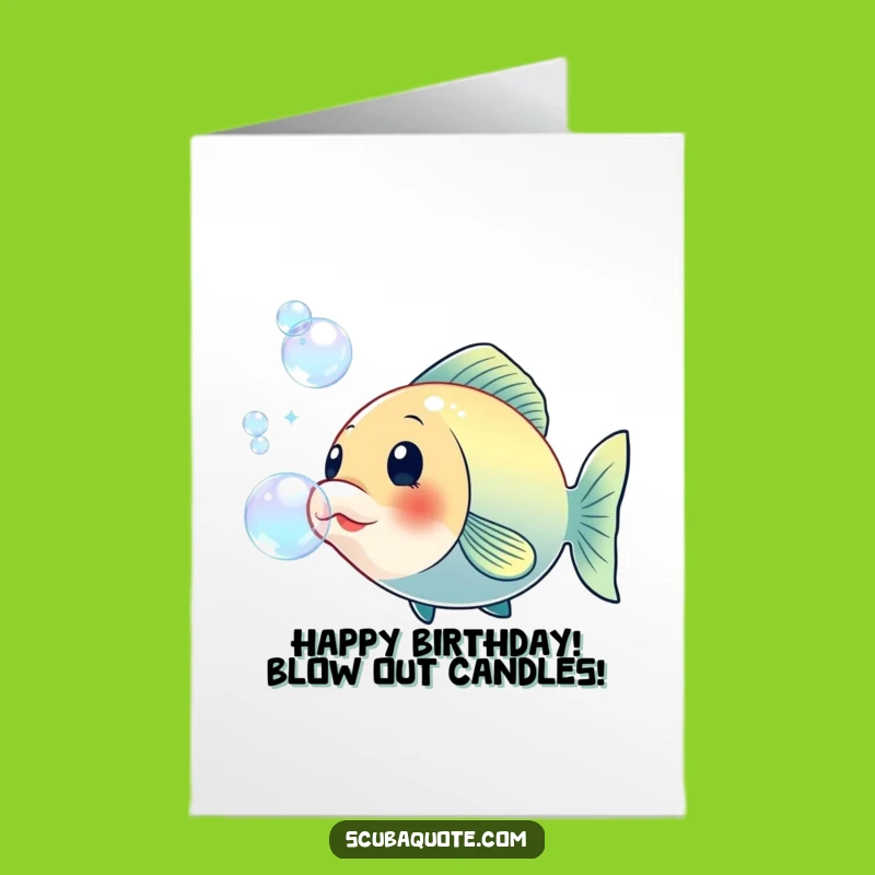 Free Printable Birthday Card: Cheerful Fish Bubbles for a Fun Downloadable Gift!
