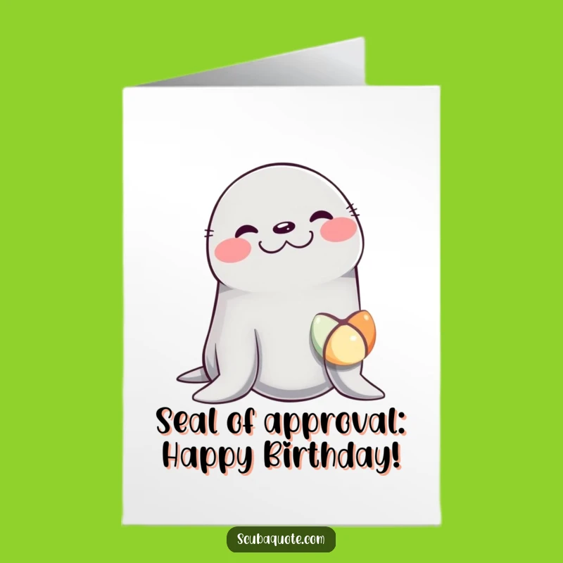 Free Printable Birthday Card: Giggling Seal Juggling Fun, Hilarious Downloadable Gift