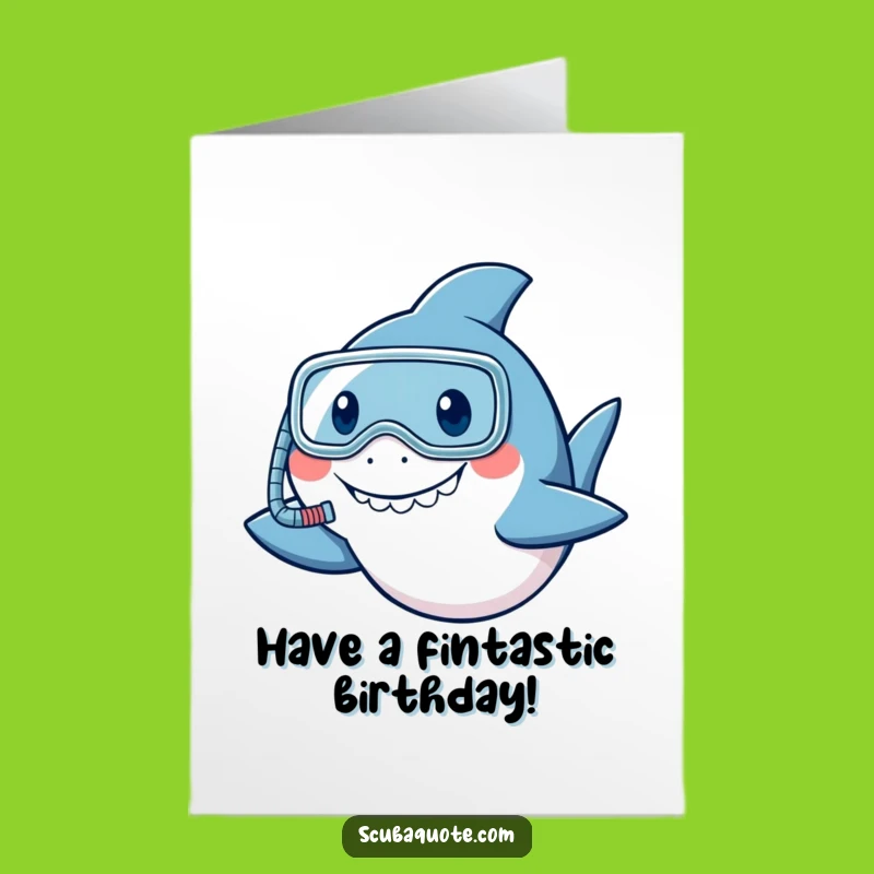 Free Printable Birthday Card: Snorkel Shark, Hilarious Downloadable Gift for Fun Lovers