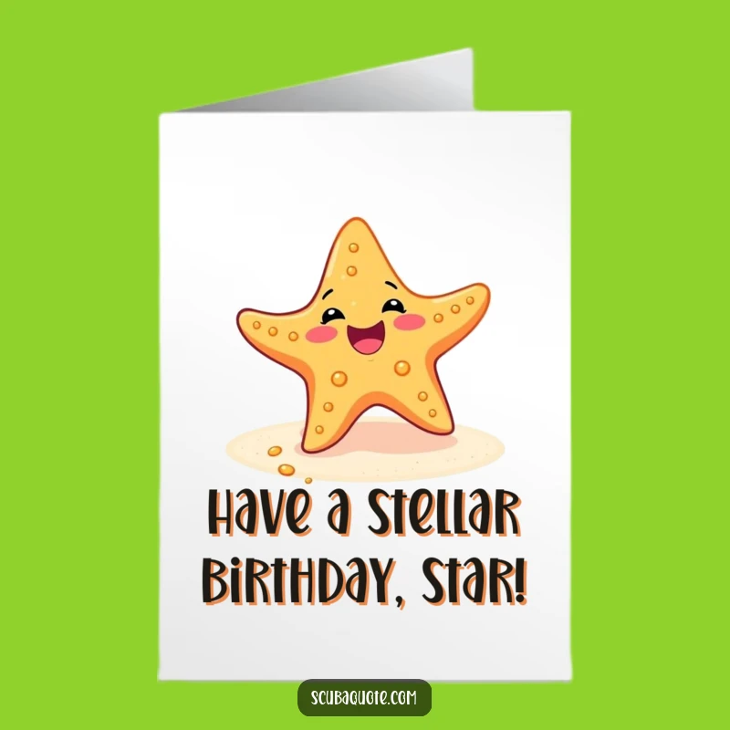 Free Printable Funny Birthday Card: Starfish wiggle for a Sparkling Downloadable Gift