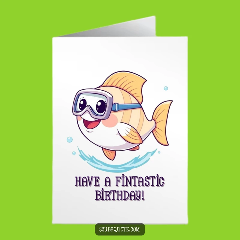 Free Printable Funny Birthday Card: Happy Fish Diver for a Splashy Downloadable Gift