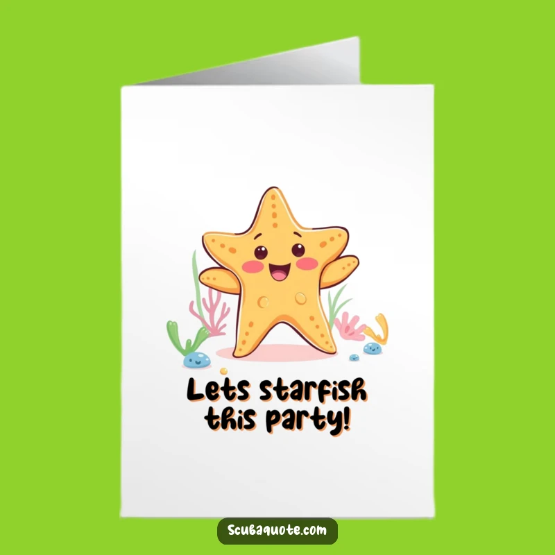 Free Printable Birthday Card: Dancing Starfish, Ocean Fun, Funny Downloadable Gift