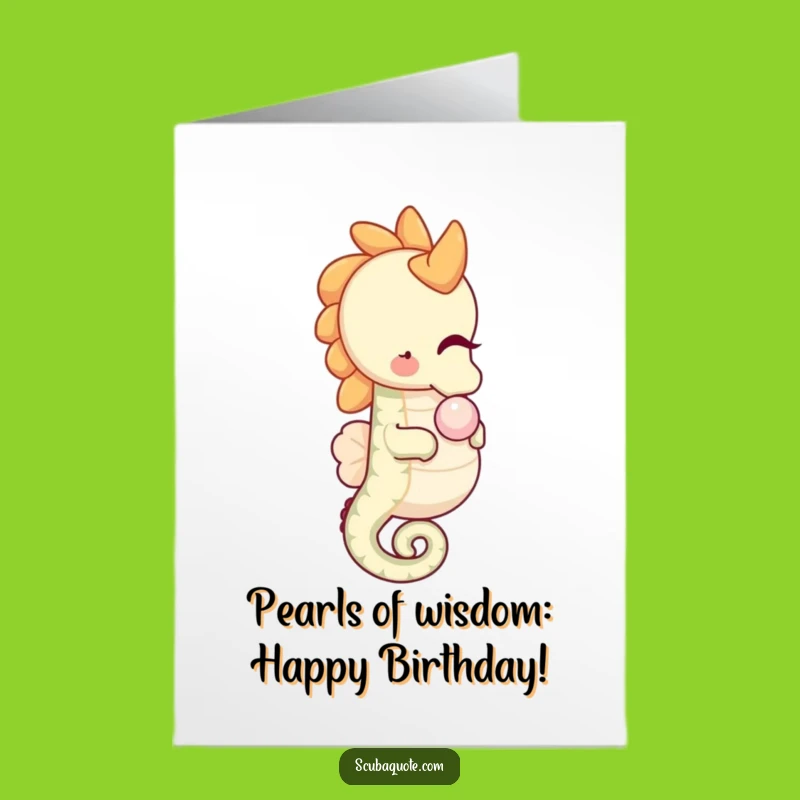 Free Printable Birthday Card: Happy Seahorse, Charming Downloadable Gift for Ocean Lovers