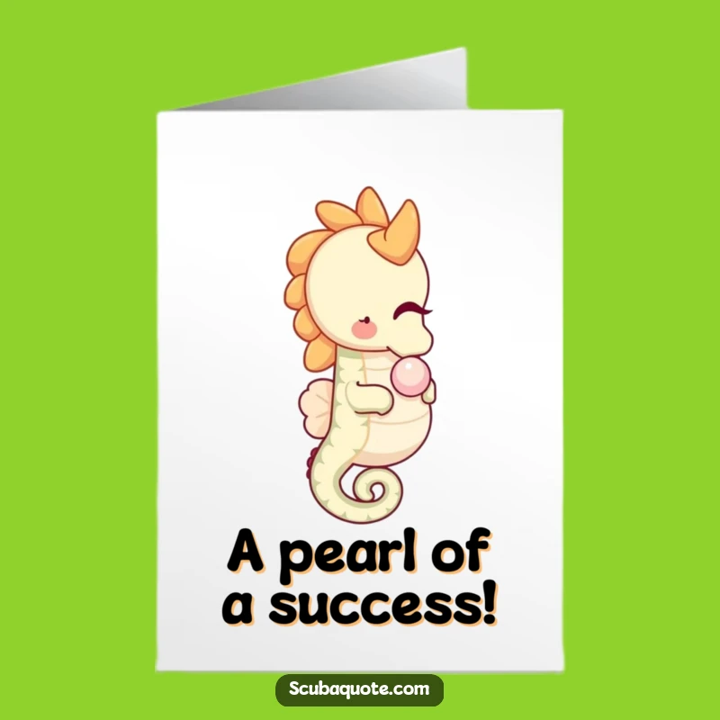 Free Printable Congrats Card: Happy Seahorse, Delightful Downloadable for Achievements
