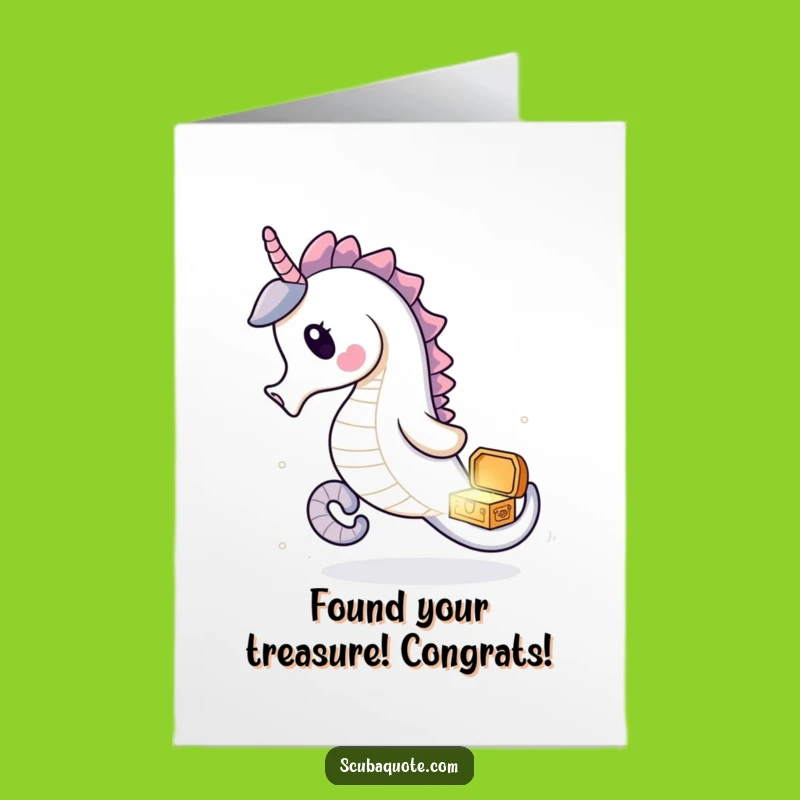 Free Printable Seahorse Congratulations Card: Found Your Success DIY Downloadable Gift!