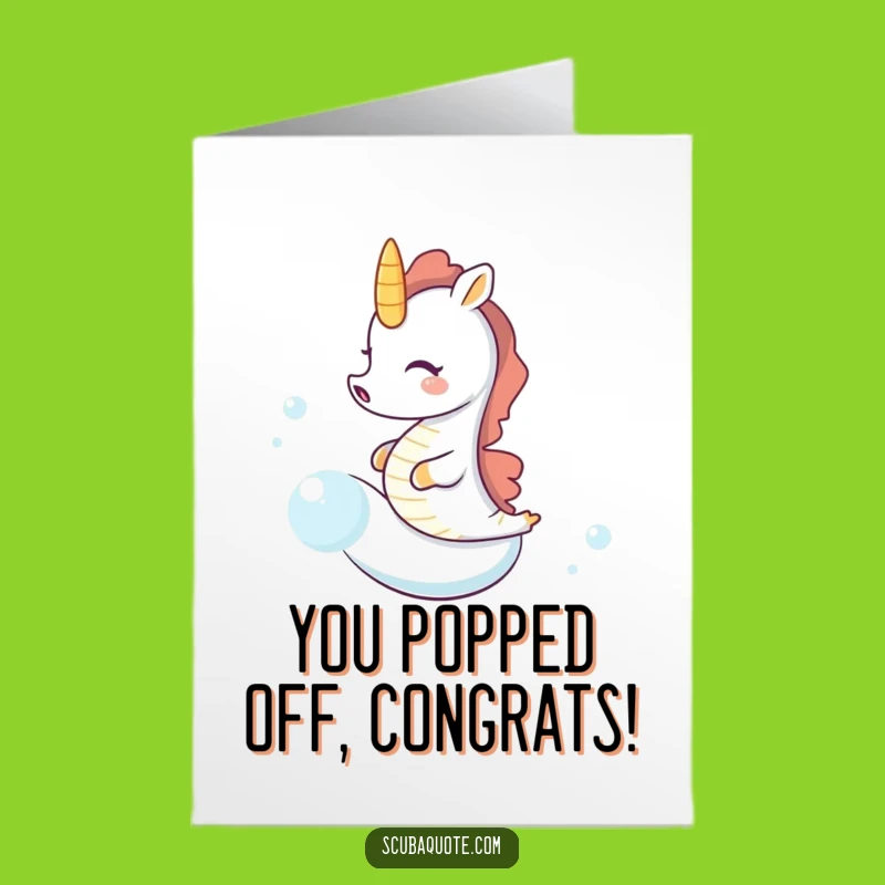 Free Printable Seahorse Bubble Congrats Card: Giggle-Worthy Downloadable Gift!
