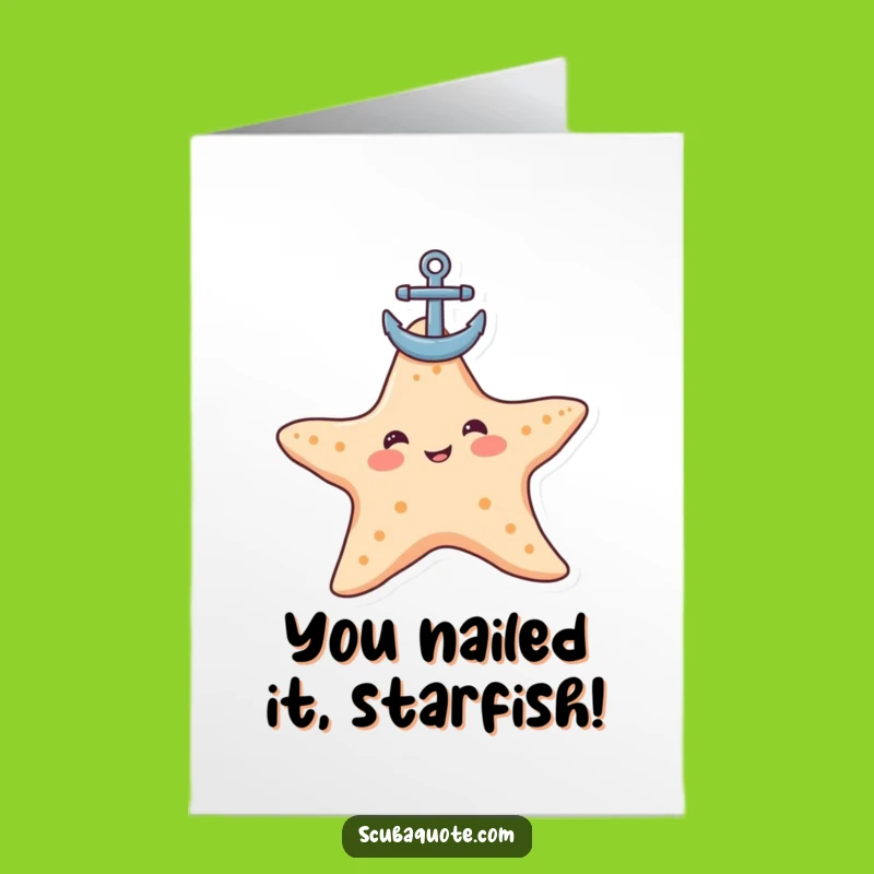 Free Printable Starfish Anchor Congrats Card: Stable Downloadable Gift for Big News!