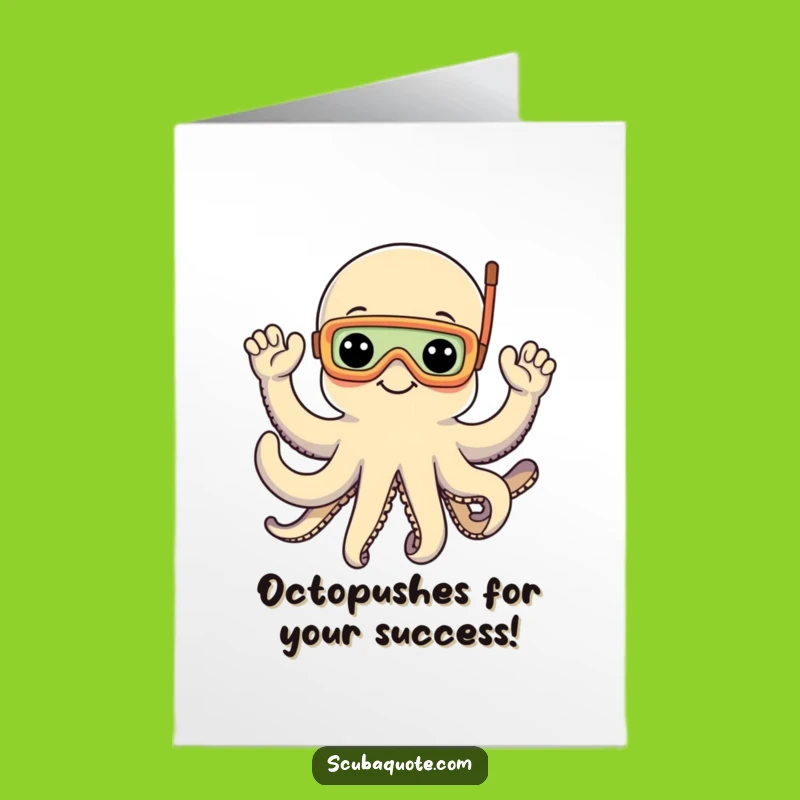 Free Printable Congrats Card: Octopus Eight-Armed Celebration for Your Success