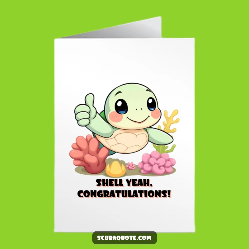 Free Printable Sea Turtle Congratulations Card: Funny Thumbs-Up for a Joyful Downloadable