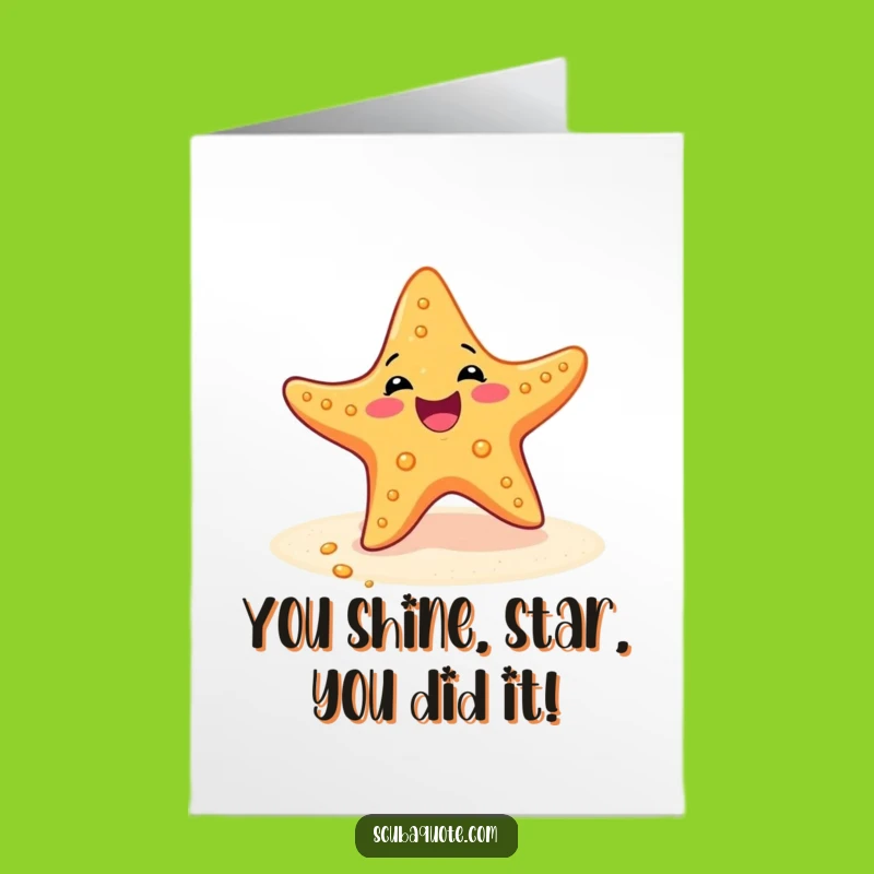 Free Printable Funny Congrats Card: Starfish wiggle for a Shining Downloadable Gift