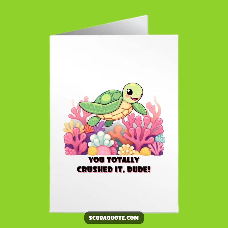 Free Printable Congrats Card: Happy Sea Turtle - Celebrate with this Downloable Gift!