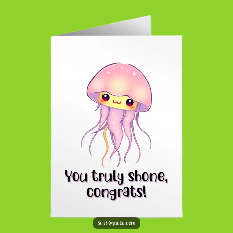 Free Printable Congrats Card: Glowing Jellyfish, Humorous Downloadable for Any Achievement