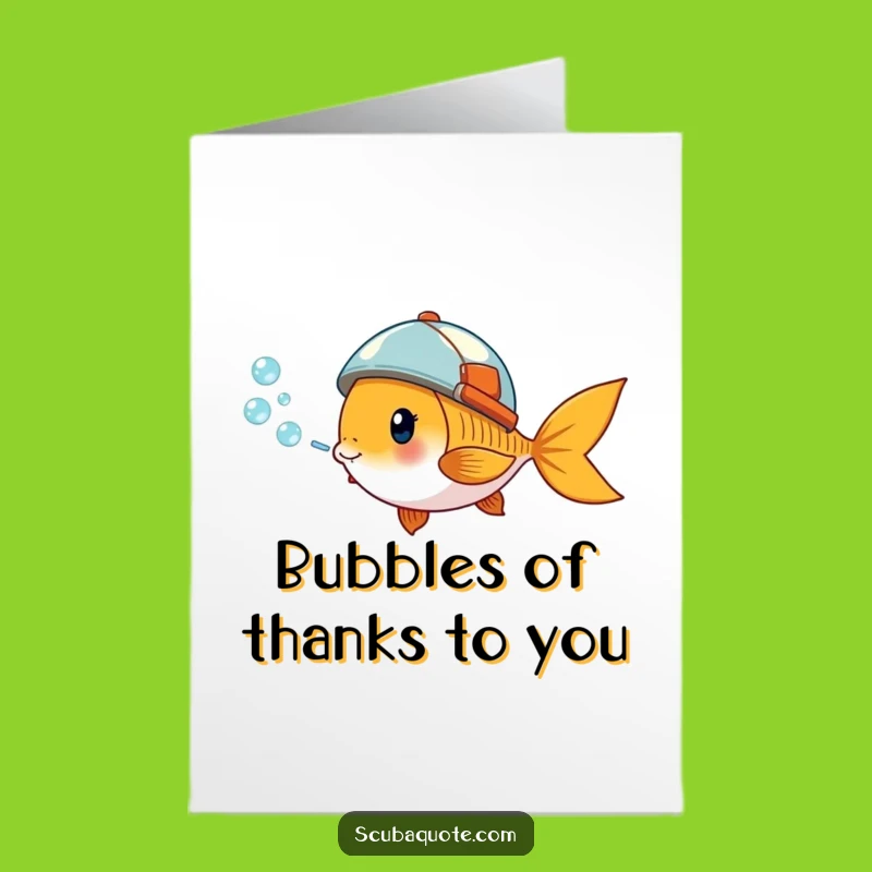 Free Printable Thank You Card: Goldfish Bubbles Expressing Your Gratitude
