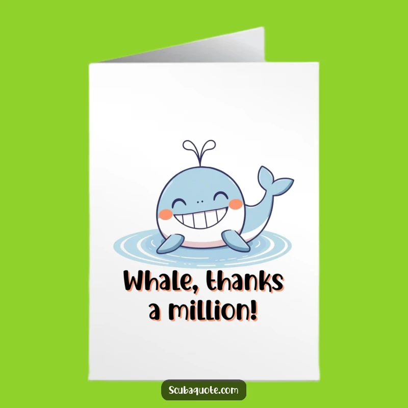 Free Printable Thank You Card: Grateful Whale Spout, Heartfelt Downloadable Thanks
