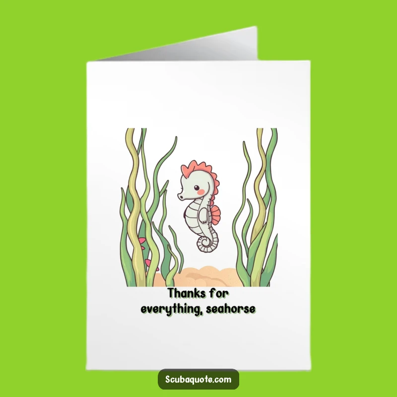 Free Printable Thank You Card: Seahorse's Gentle Gratitude, Peaceful Downloadable