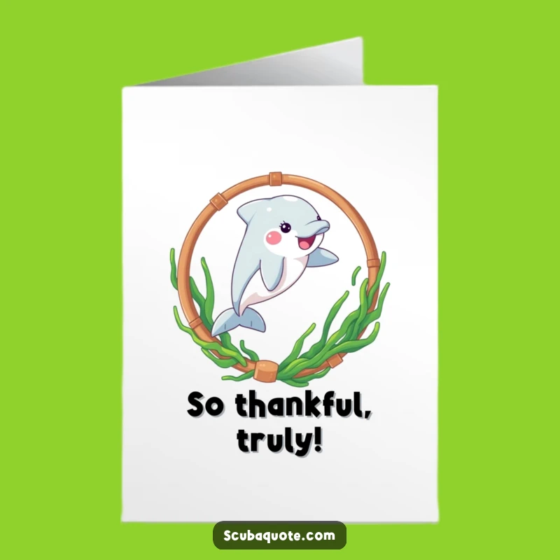 Free Printable Dolphin Thank You Card: Funny Leap for a Sweet Downloadable