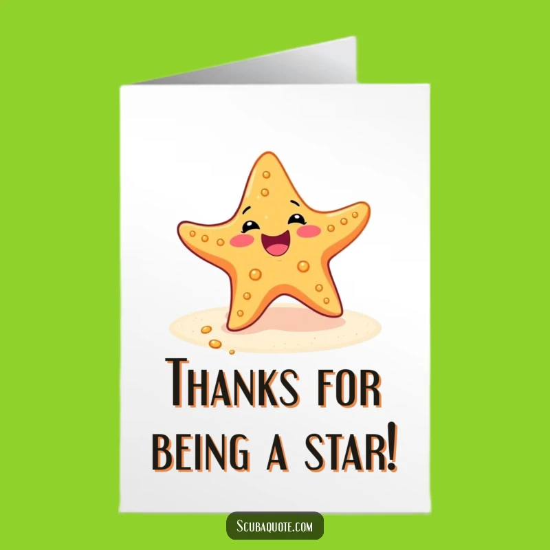Free Printable Funny Thank You Card: Starfish wiggle for a Grateful Downloadable Gift