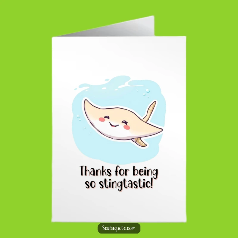 Free Printable Thank You Card: Witty Stingray Gratitude, Downloadable Appreciation Message