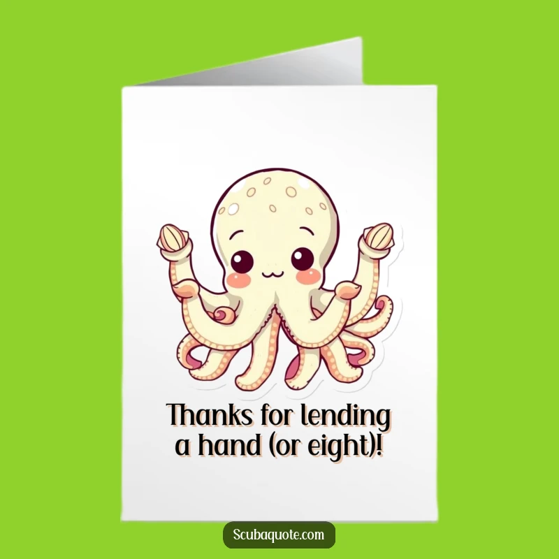Free Printable Thank You Card: Octopus Seashell Collector for a Grateful Downloadable Gift