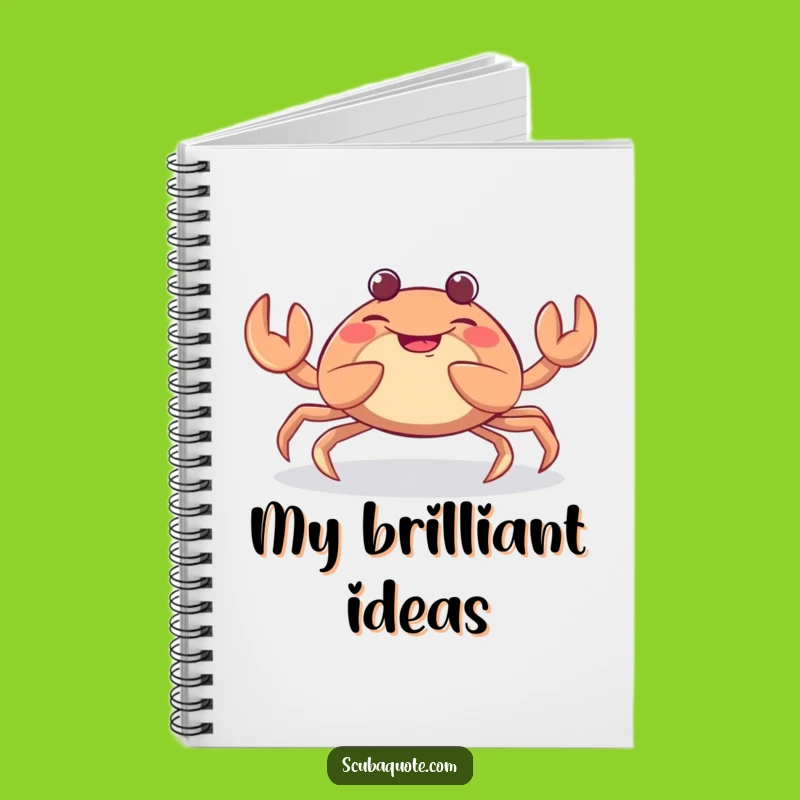 Funny Giggling Crab Notebook - Cute Crustacean Claw Wiggle Journal, Hilarious Gift for Writers