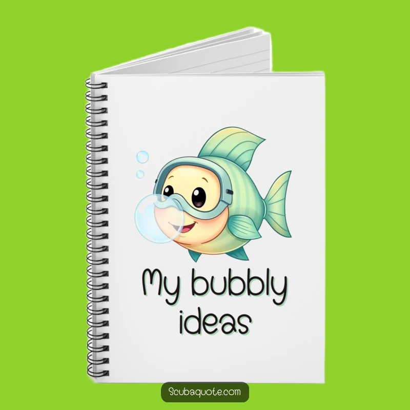 Happy Fish Diving Mask Notebook - Fun Aquatic Journal, Ideal Funny Gift for Notes