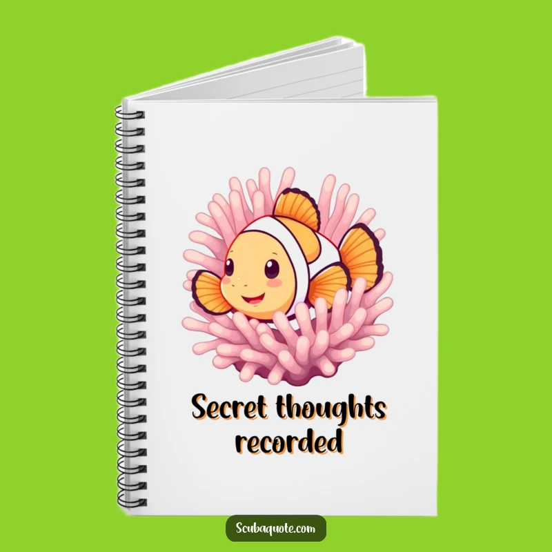 Funny Smiling Clownfish Notebook - Cute Peek-a-Boo Journal, Hilarious Ocean Gift for Writers