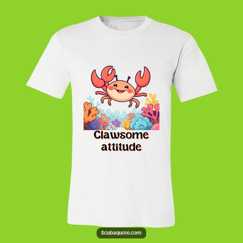 Funny Crab Reef T-Shirt: Smiling Navigator's Coastal Adventure Tee