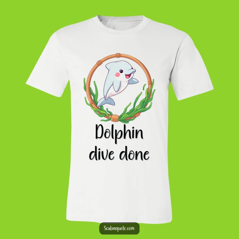 Funny Dolphin Hoop Leap T-Shirt - Aquatic Acrobat Tee