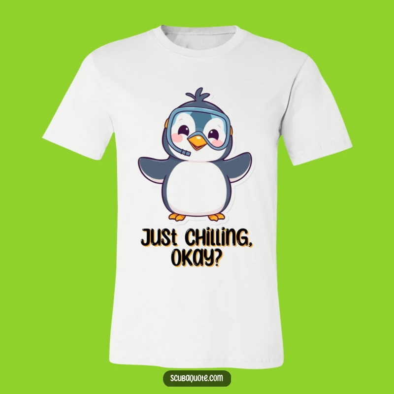 Funny Penguin Snorkel T-Shirt: Playful Waving Bird Tees, Awesome Funny Gift