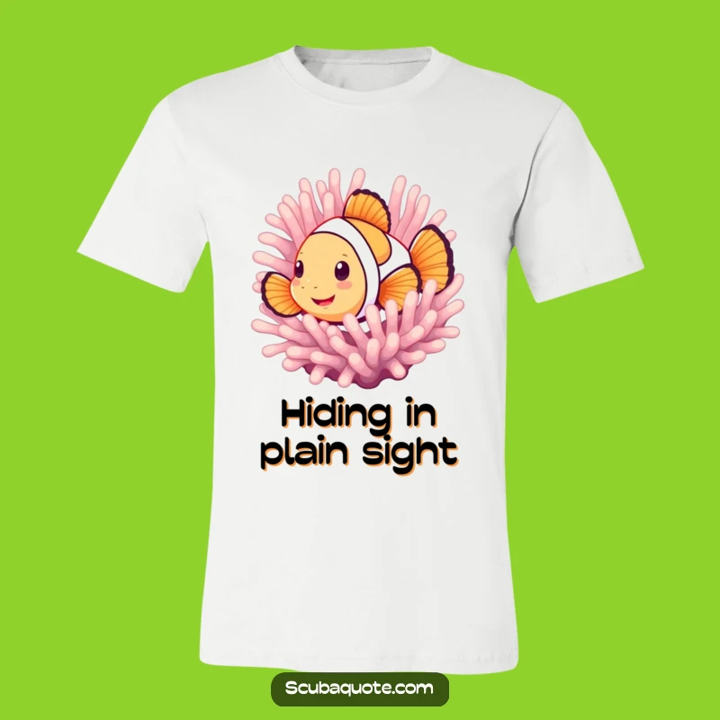 Funny Smiling Clownfish T-Shirt - Cute Peek-a-Boo Ocean Tee, Perfect Humorous Gift