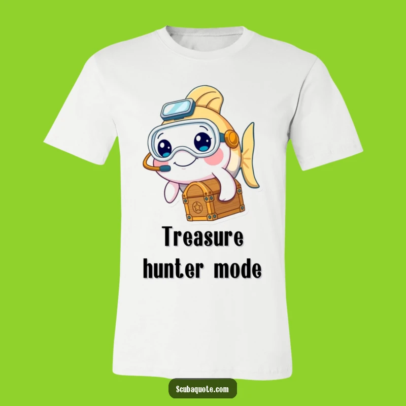 Funny Fish Diver T-Shirt - Cute Smiling Treasure Seeker Tee