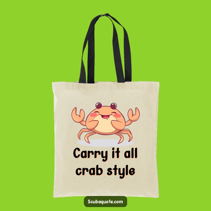 Funny Giggling Crab Tote Bag - Durable Crustacean Claw Wiggle Bag, Perfect Humorous Shopping Gift