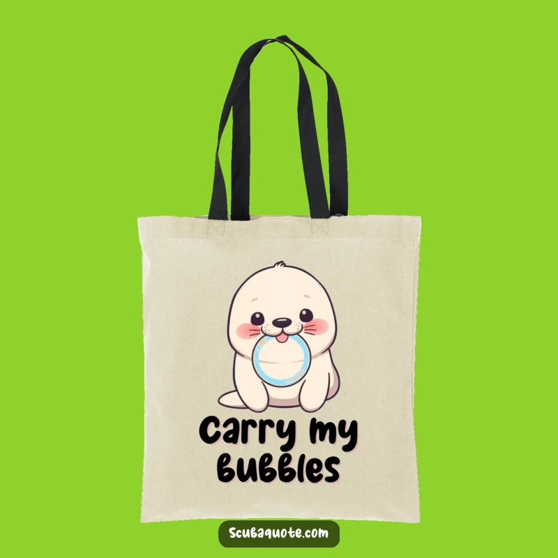 Funny Seal Pup Bubble Tote Bag: Carry Your Essentials with Adorable Style