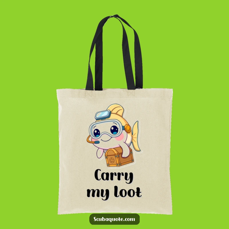 Funny Fish Diver Tote Bag - Carry Your Treasures in Style