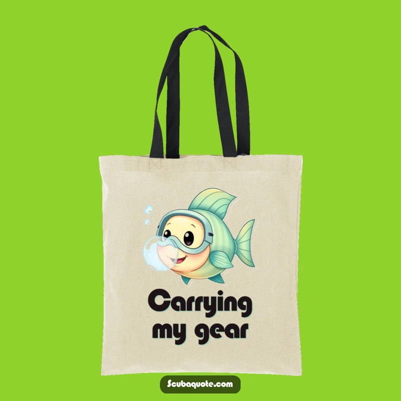 Happy Fish Diving Mask Tote Bag - Fun Aquatic Bag, Ideal Funny Gift