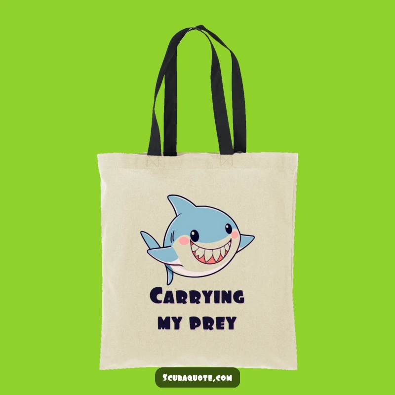 Funny Shark Somersault Tote Bag: Carry Your Essentials with Ocean Fun