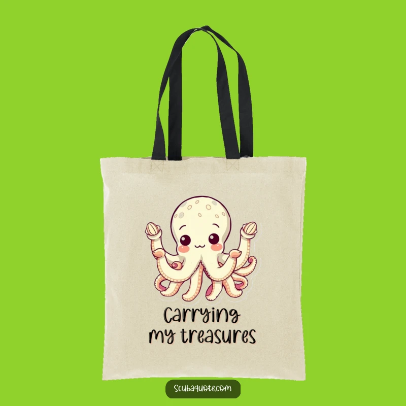 Funny Octopus Seashell Tote Bag: Collector's Companion Carry-All, Practical Funny Gift