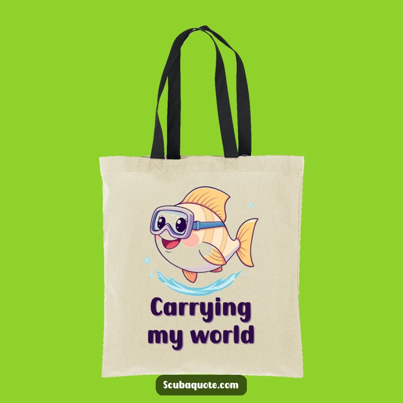 Funny Diving Fish Tote Bag: Happy Swimmer's Aquatic Essential Carrier