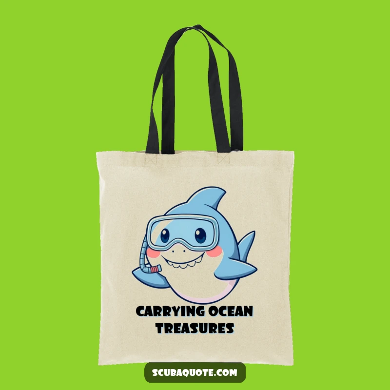 Funny Snorkeler Shark Tote Bag: Carry Your Gear with Ocean-Sized Smiles