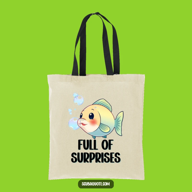 Funny Fish Bubble Tote Bag: Bubbly Companion Carry-All, Practical Funny Gift