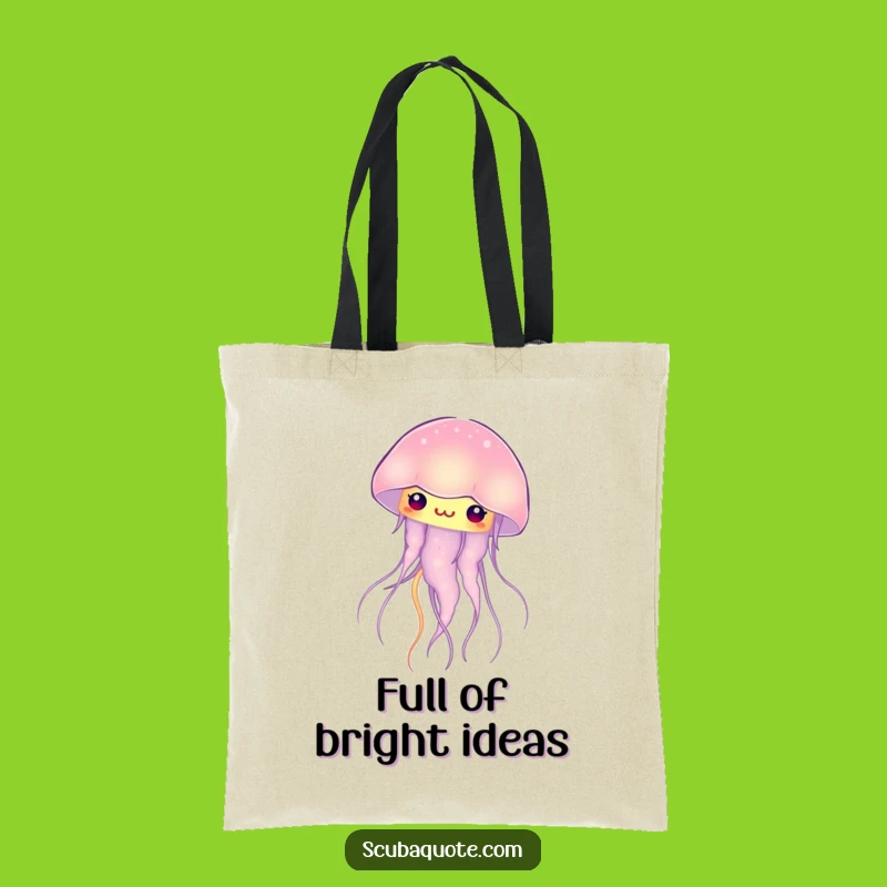 Funny Jellyfish Tote Bag: Carry Your Essentials with a Glowing, Curious Charm
